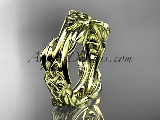 14kt yellow gold celtic trinity knot wedding band, engagement ring CT7354G - AnjaysDesigns
