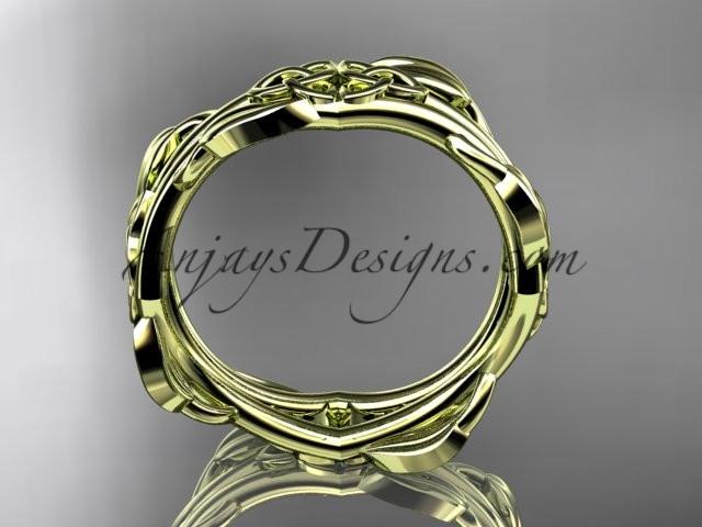 14kt yellow gold celtic trinity knot wedding band, engagement ring CT7354G - AnjaysDesigns