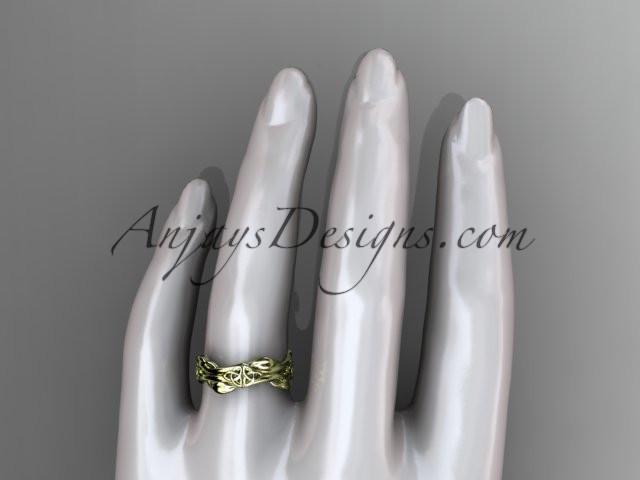 14kt yellow gold celtic trinity knot wedding band, engagement ring CT7354G - AnjaysDesigns