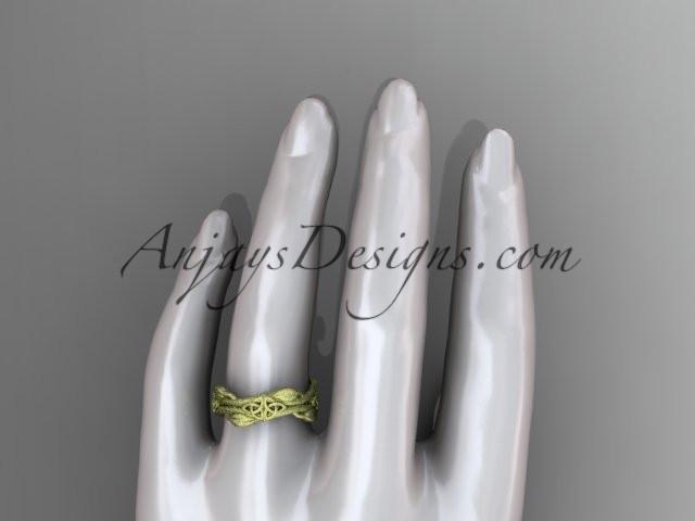 14kt yellow gold celtic trinity knot matte finish wedding band, engagement ring CT7354G - AnjaysDesigns