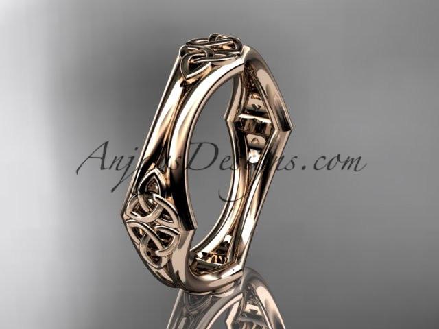14kt rose gold celtic trinity knot wedding band, engagement ring CT7356G - AnjaysDesigns