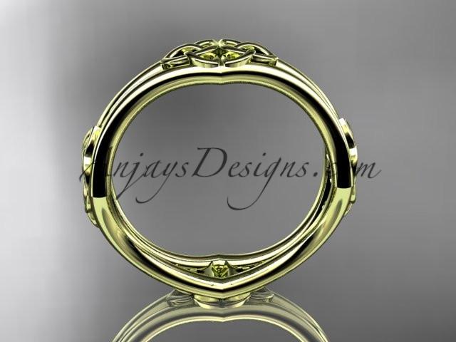 14kt yellow gold celtic trinity knot wedding band, engagement ring CT7356G - AnjaysDesigns