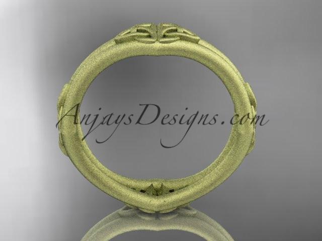 14kt yellow gold celtic trinity knot matte finish wedding band, engagement ring CT7356G - AnjaysDesigns