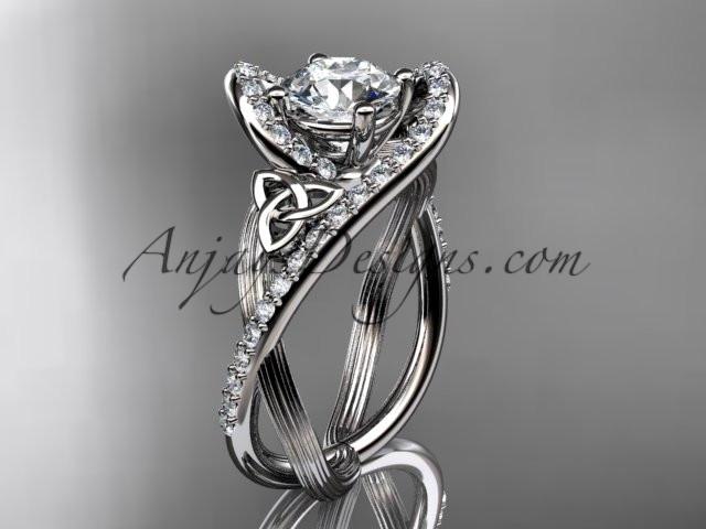 14kt white gold diamond celtic trinity knot wedding ring engagement r