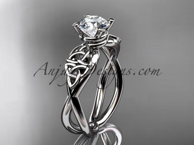 platinum celtic trinity knot engagement ring, wedding ring CT770 - AnjaysDesigns