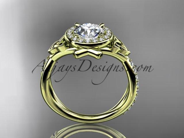 14kt yellow gold celtic trinity knot engagement ring, wedding ring CT789 - AnjaysDesigns