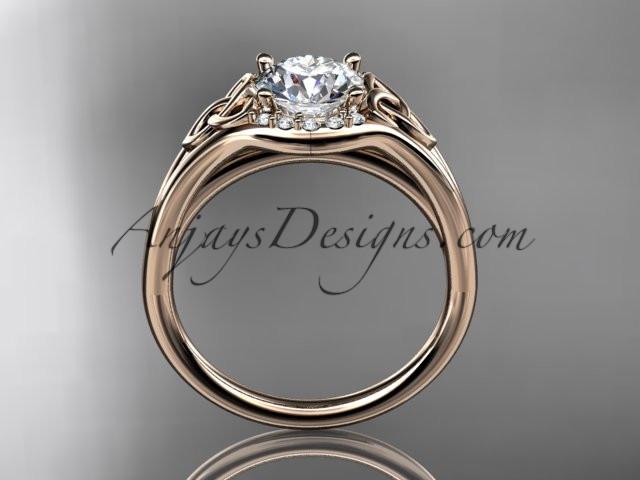 14kt rose gold celtic trinity knot engagement ring, wedding ring CT791 - AnjaysDesigns