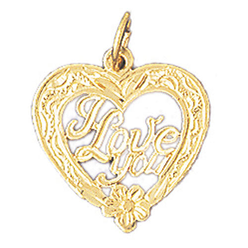 14K GOLD SAYING CHARM - I LOVE YOU #10170