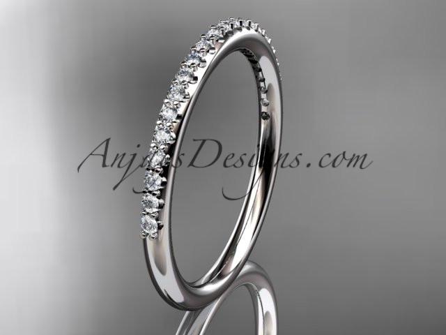 14k white gold diamond unique wedding ring, engagement ring, wedding band, stacking ring ADER103 - AnjaysDesigns