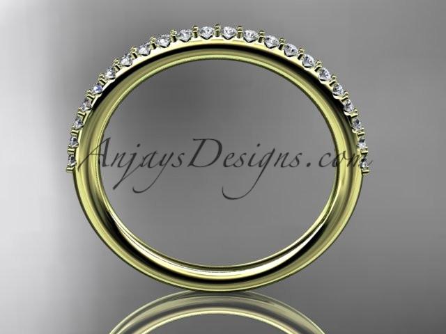 14k yellow gold diamond unique wedding ring,engagement ring, wedding band, stacking ring ADER103 - AnjaysDesigns