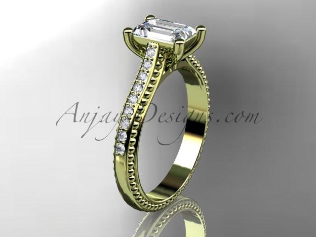 14kt yellow gold diamond unique engagement ring, wedding ring ADER113 - AnjaysDesigns