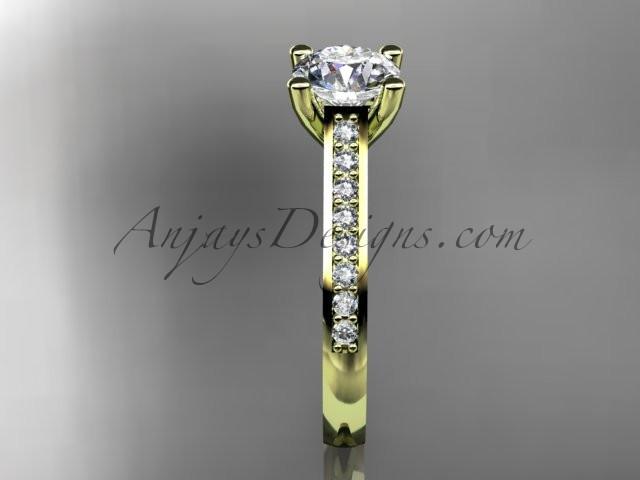 14kt yellow gold diamond unique engagement ring, wedding ring ADER116 - AnjaysDesigns