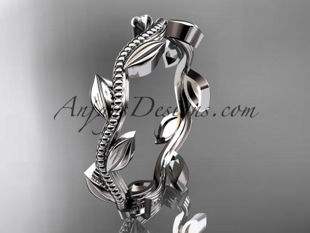 platinum leaf and vine wedding ring,engagement ring ADLR4 - AnjaysDesigns