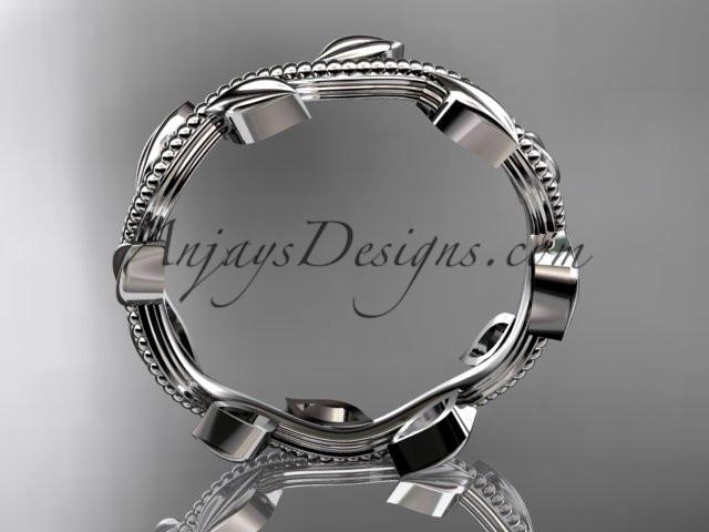 platinum leaf and vine wedding ring,engagement ring ADLR4 - AnjaysDesigns