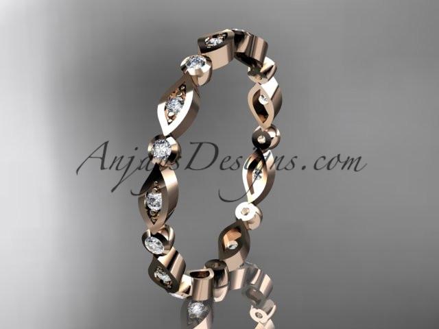 14k rose gold diamond leaf and vine wedding band,engagement ring ADLR11B - AnjaysDesigns, Diamond Wedding Bands - Jewelry, Anjays Designs - AnjaysDesigns, AnjaysDesigns - AnjaysDesigns.co, 