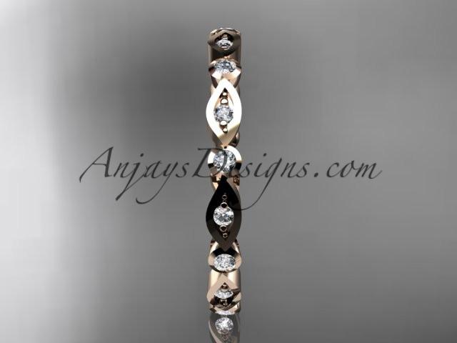 14k rose gold diamond leaf and vine wedding band,engagement ring ADLR11B - AnjaysDesigns, Diamond Wedding Bands - Jewelry, Anjays Designs - AnjaysDesigns, AnjaysDesigns - AnjaysDesigns.co, 