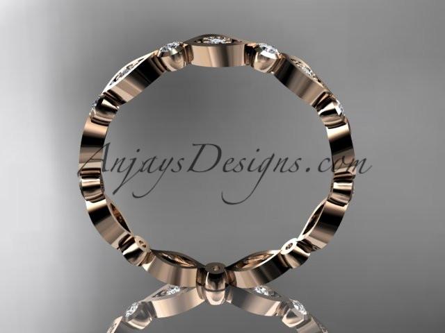 14k rose gold diamond leaf and vine wedding band,engagement ring ADLR11B - AnjaysDesigns, Diamond Wedding Bands - Jewelry, Anjays Designs - AnjaysDesigns, AnjaysDesigns - AnjaysDesigns.co, 
