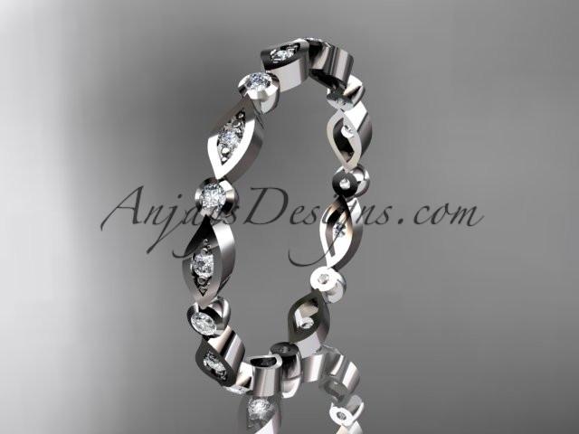platinum diamond leaf and vine wedding band,engagement ring ADLR11B - AnjaysDesigns