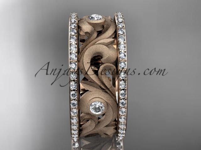14kt rose gold diamond engagement ring, wedding band ADLR121BA - AnjaysDesigns
