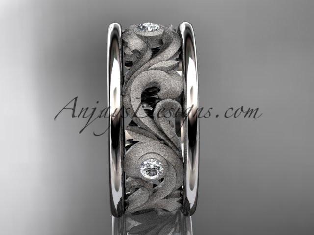 14kt white gold diamond engagement ring, wedding band ADLR121BB - AnjaysDesigns