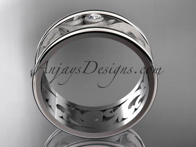 platinum diamond engagement ring, wedding band ADLR121BB - AnjaysDesigns