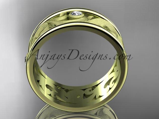 14kt yellow gold diamond engagement ring, wedding band ADLR121BB - AnjaysDesigns