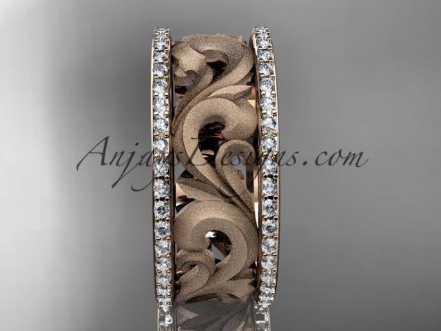 14kt rose gold diamond engagement ring, wedding band ADLR121BD - AnjaysDesigns