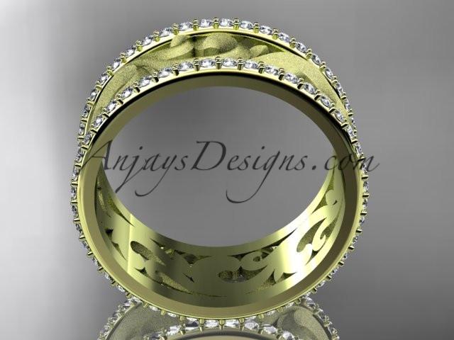 14kt yellow gold diamond engagement ring, wedding band ADLR121BD - AnjaysDesigns