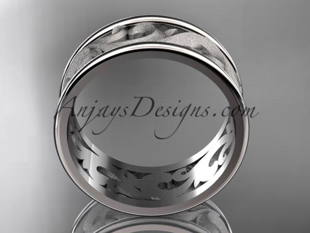 Platinum leaf and vine wedding ring, engagement ring, wedding band ADLR121 - AnjaysDesigns