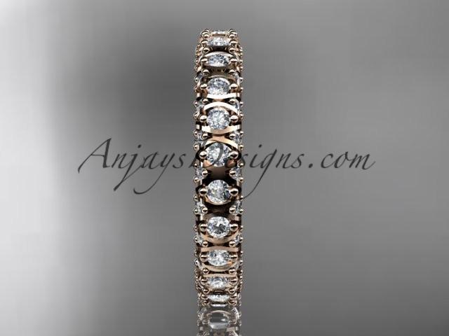 14kt rose gold diamond wedding ring, engagement ring, wedding band, eternity ring ADLR123 - AnjaysDesigns