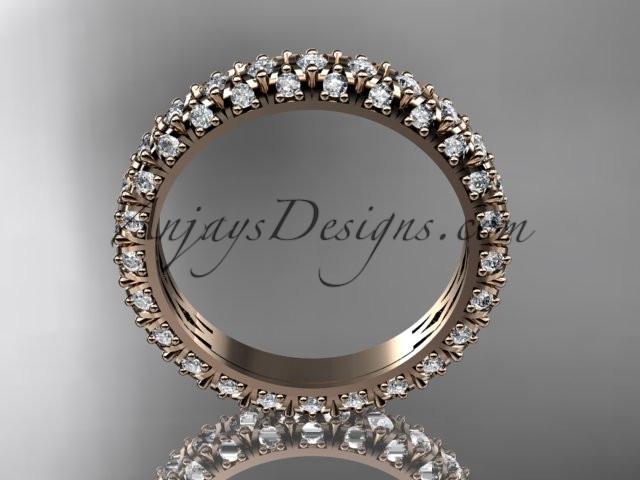 14kt rose gold diamond wedding ring, engagement ring, wedding band, eternity ring ADLR123 - AnjaysDesigns