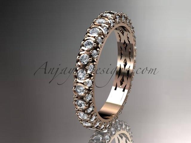 14kt rose gold diamond wedding ring, engagement ring, wedding band, eternity ring ADLR123 - AnjaysDesigns