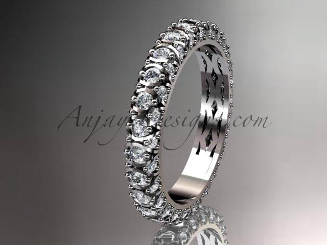 14kt white gold diamond wedding ring, engagement ring, wedding band, eternity ring ADLR123 - AnjaysDesigns