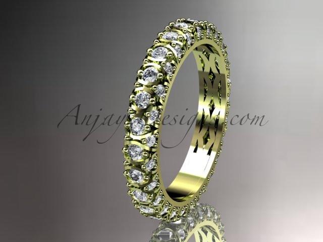 14kt yellow gold diamond wedding ring, engagement ring, wedding band, eternity ring ADLR123 - AnjaysDesigns