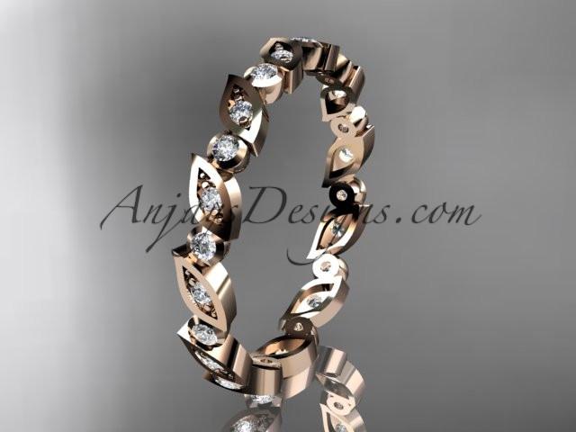 14k rose gold diamond leaf and vine wedding band,engagement ring ADLR12B - AnjaysDesigns, Diamond Wedding Bands - Jewelry, Anjays Designs - AnjaysDesigns, AnjaysDesigns - AnjaysDesigns.co, 