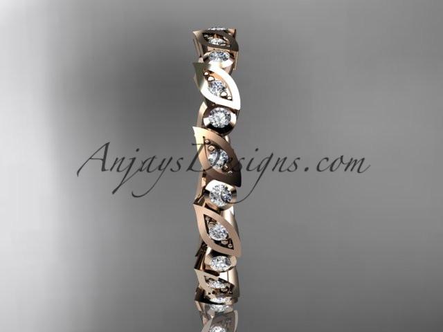 14k rose gold diamond leaf and vine wedding band,engagement ring ADLR12B - AnjaysDesigns, Diamond Wedding Bands - Jewelry, Anjays Designs - AnjaysDesigns, AnjaysDesigns - AnjaysDesigns.co, 