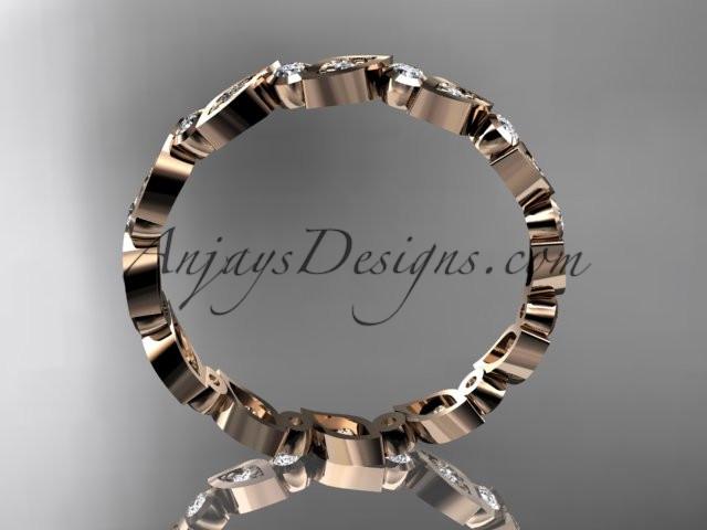 14k rose gold diamond leaf and vine wedding band,engagement ring ADLR12B - AnjaysDesigns, Diamond Wedding Bands - Jewelry, Anjays Designs - AnjaysDesigns, AnjaysDesigns - AnjaysDesigns.co, 
