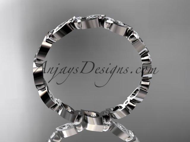 platinum diamond leaf and vine wedding band,engagement ring ADLR12B - AnjaysDesigns