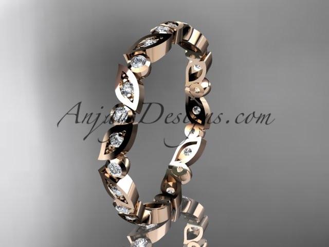 14k rose gold diamond leaf and vine wedding band,engagement ring ADLR13B - AnjaysDesigns, Diamond Wedding Bands - Jewelry, Anjays Designs - AnjaysDesigns, AnjaysDesigns - AnjaysDesigns.co, 