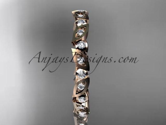 14k rose gold diamond leaf and vine wedding band,engagement ring ADLR13B - AnjaysDesigns, Diamond Wedding Bands - Jewelry, Anjays Designs - AnjaysDesigns, AnjaysDesigns - AnjaysDesigns.co, 