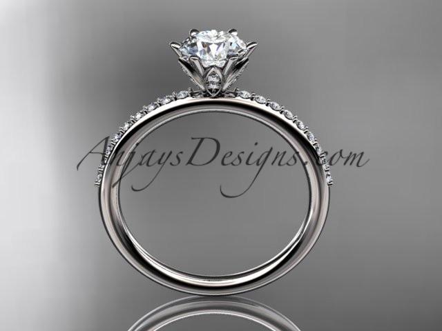 14kt white gold diamond unique engagement ring, wedding ring ADER145 - AnjaysDesigns