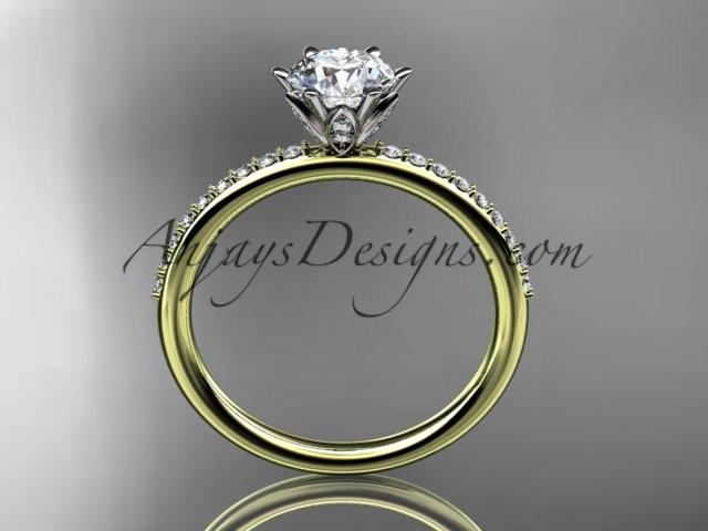 14kt yellow gold diamond unique engagement ring, wedding ring ADER145 - AnjaysDesigns