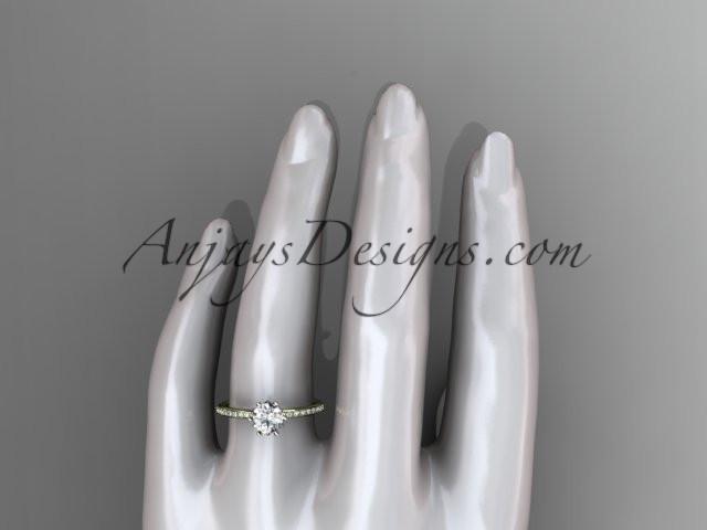 14kt yellow gold diamond unique engagement ring, wedding ring ADER145 - AnjaysDesigns