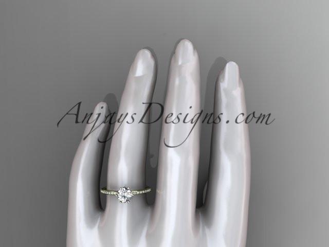 14kt yellow gold diamond unique engagement ring, wedding ring ADER145 - AnjaysDesigns