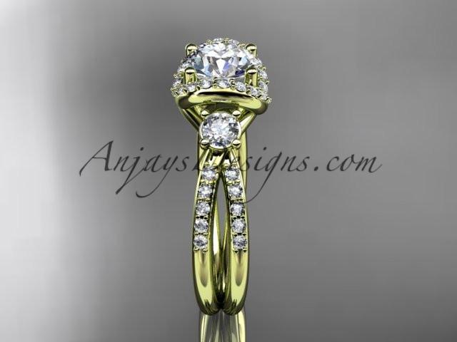 14kt yellow gold diamond unique engagement ring, wedding ring ADER146 - AnjaysDesigns