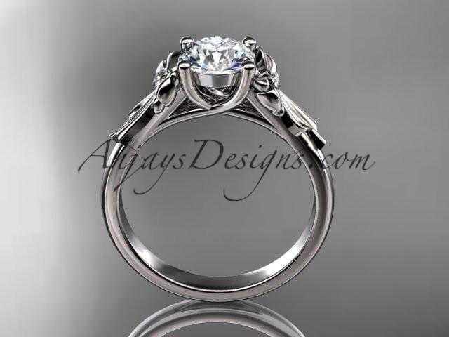 Platinum diamond unique engagement ring, wedding ring  ADER154 - AnjaysDesigns