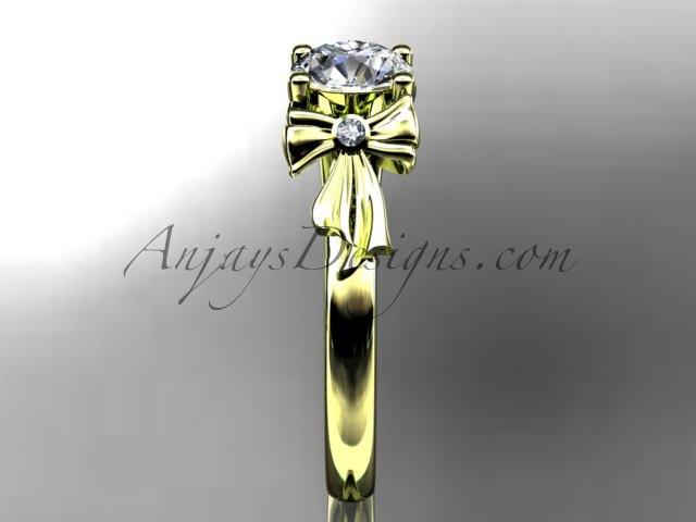 14kt yellow gold diamond unique engagement ring, wedding ring  ADER154 - AnjaysDesigns