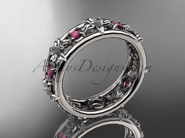 14kt white gold diamond leaf wedding ring,engagement ring, wedding band. ADLR160 nature inspired jewelry - AnjaysDesigns