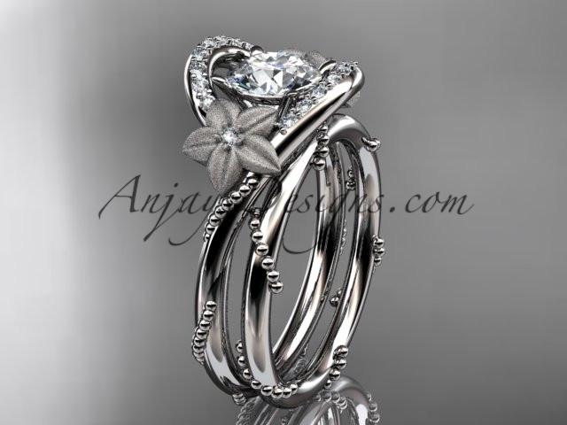 platinum diamond unique engagement set ADLR166S - AnjaysDesigns