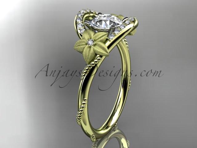14kt yellow gold diamond unique engagement ring ADLR166 - AnjaysDesigns
